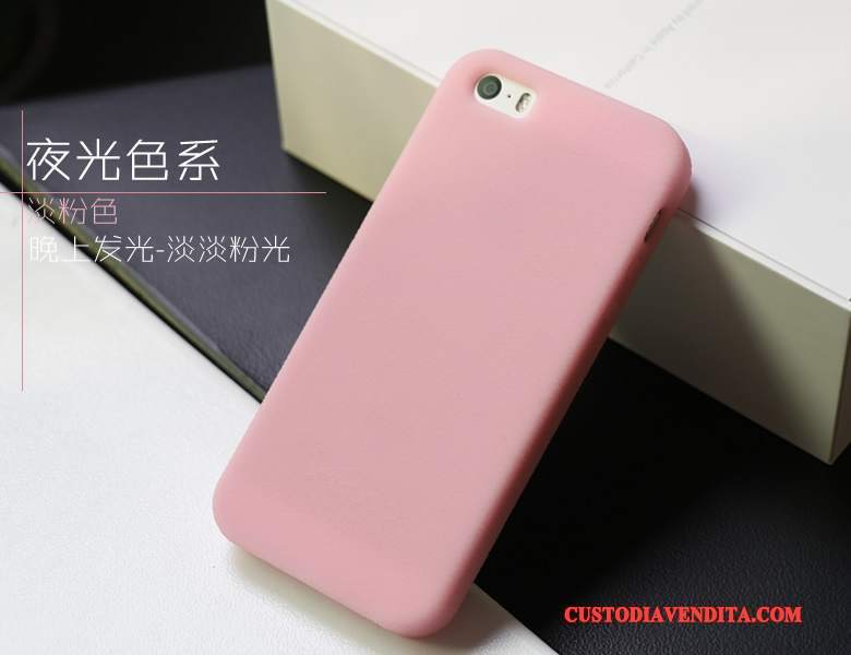 Custodia iPhone 5/5s Silicone Panno Rosa, Cover iPhone 5/5s Protezione Telefono