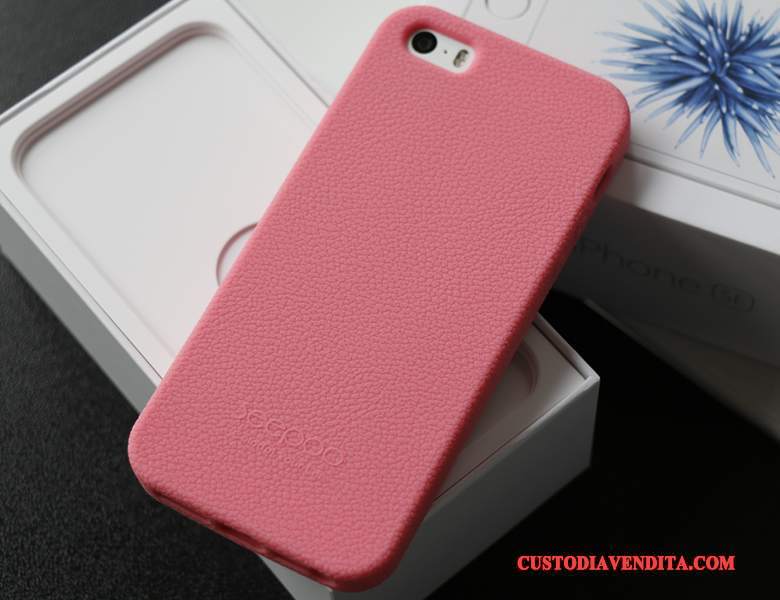 Custodia iPhone 5/5s Silicone Panno Rosa, Cover iPhone 5/5s Protezione Telefono