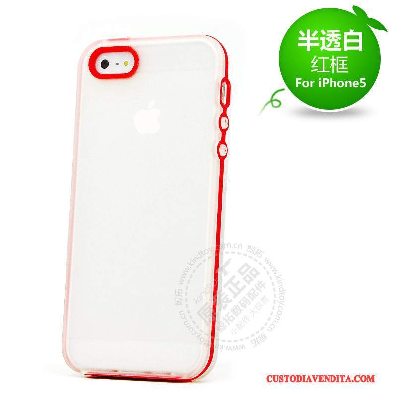 Custodia iPhone 5/5s Silicone Rossotelefono, Cover iPhone 5/5s Protezione Anti-caduta