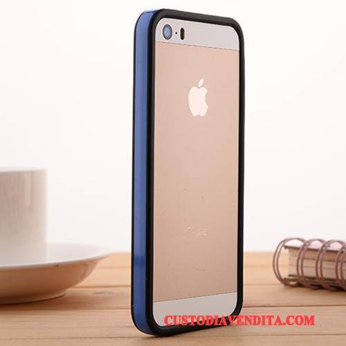 Custodia iPhone 5/5s Silicone Telefono Morbido, Cover iPhone 5/5s Protezione Blu Grigio