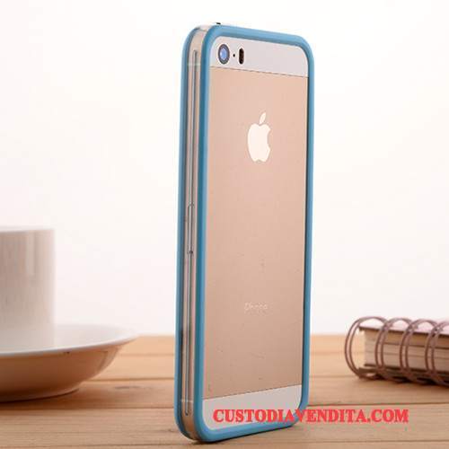 Custodia iPhone 5/5s Silicone Telefono Morbido, Cover iPhone 5/5s Protezione Blu Grigio