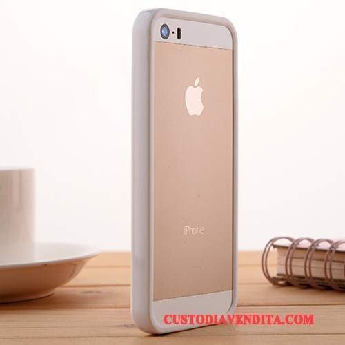 Custodia iPhone 5/5s Silicone Telefono Morbido, Cover iPhone 5/5s Protezione Blu Grigio