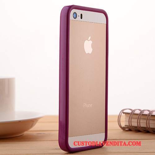 Custodia iPhone 5/5s Silicone Telefono Morbido, Cover iPhone 5/5s Protezione Blu Grigio