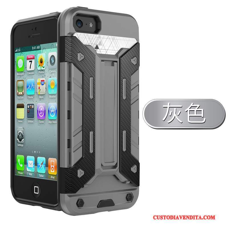 Custodia iPhone 5/5s Silicone Tutto Incluso Tendenza, Cover iPhone 5/5s Protezione Anti-caduta Di Personalità