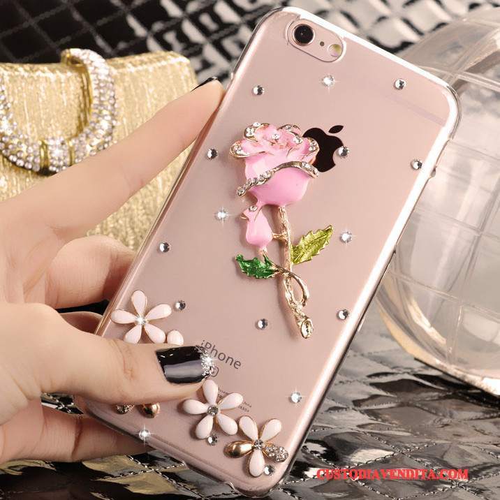 Custodia iPhone 5/5s Strass Rosatelefono, Cover iPhone 5/5s Protezione