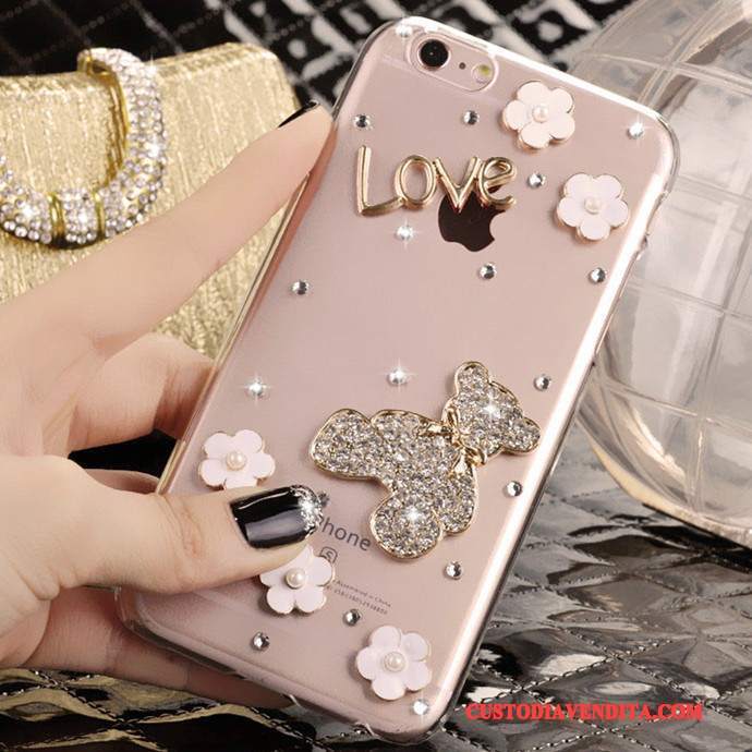 Custodia iPhone 5/5s Strass Rosatelefono, Cover iPhone 5/5s Protezione