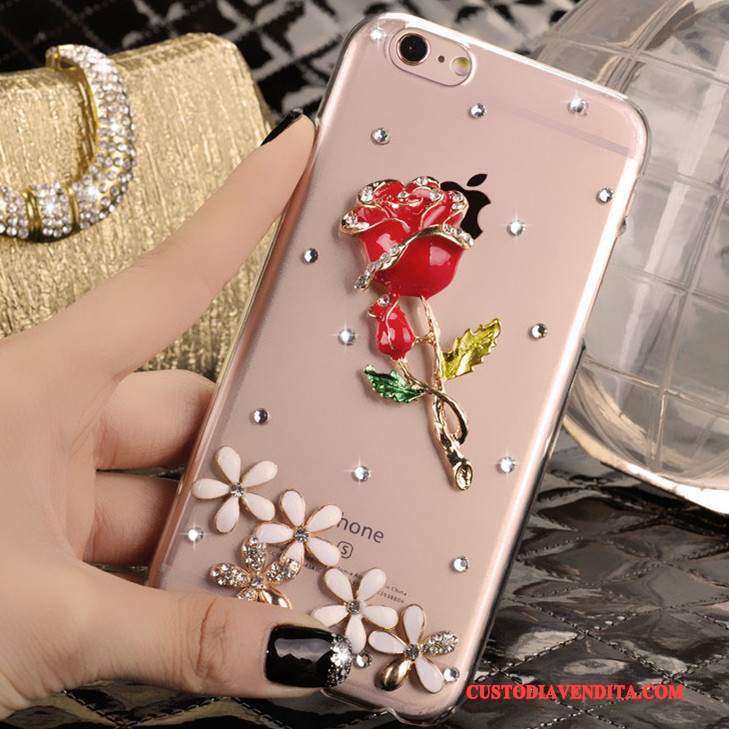 Custodia iPhone 5/5s Strass Rosatelefono, Cover iPhone 5/5s Protezione