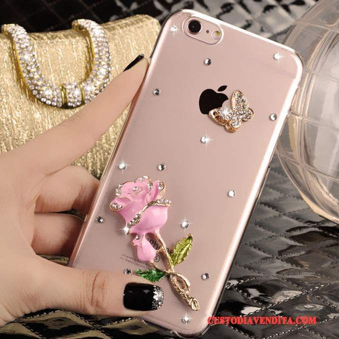 Custodia iPhone 5/5s Strass Rosatelefono, Cover iPhone 5/5s Protezione