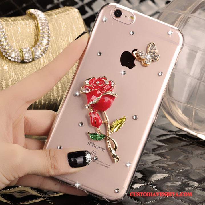 Custodia iPhone 5/5s Strass Rosatelefono, Cover iPhone 5/5s Protezione