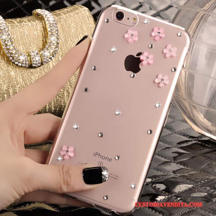 Custodia iPhone 5/5s Strass Rosatelefono, Cover iPhone 5/5s Protezione