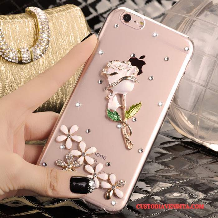 Custodia iPhone 5/5s Strass Rosatelefono, Cover iPhone 5/5s Protezione