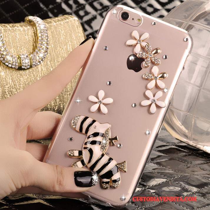 Custodia iPhone 5/5s Strass Rosatelefono, Cover iPhone 5/5s Protezione