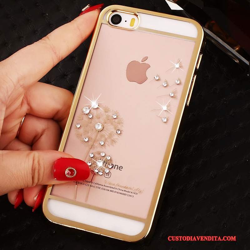 Custodia iPhone 5/5s Strass Tendenzatelefono, Cover iPhone 5/5s Protezione Rosso Difficile