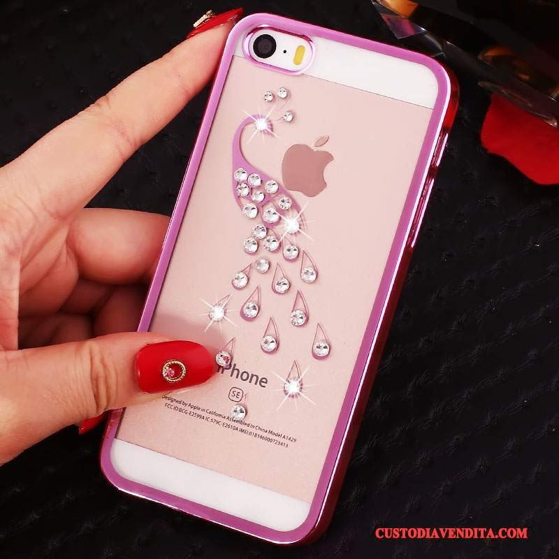 Custodia iPhone 5/5s Strass Tendenzatelefono, Cover iPhone 5/5s Protezione Rosso Difficile