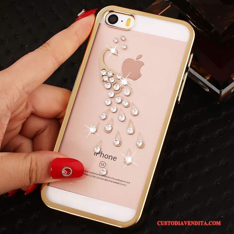 Custodia iPhone 5/5s Strass Tendenzatelefono, Cover iPhone 5/5s Protezione Rosso Difficile