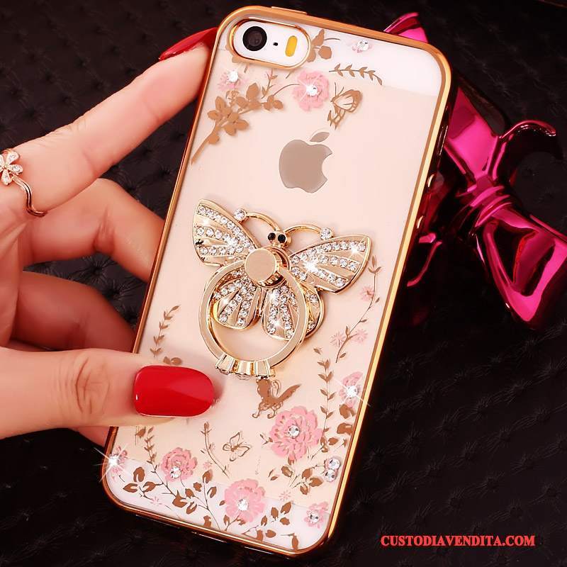 Custodia iPhone 5/5s Strass Trasparente Tutto Incluso, Cover iPhone 5/5s Morbidotelefono