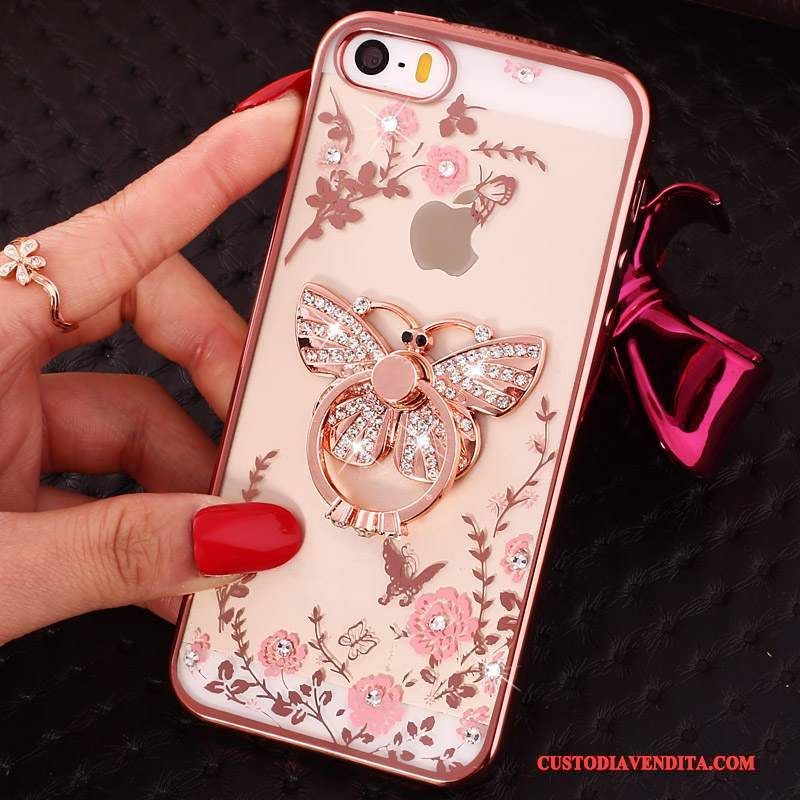 Custodia iPhone 5/5s Strass Trasparente Tutto Incluso, Cover iPhone 5/5s Morbidotelefono