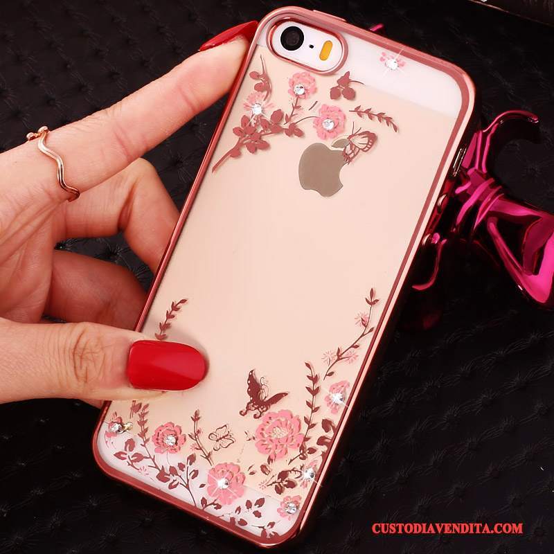 Custodia iPhone 5/5s Strass Trasparente Tutto Incluso, Cover iPhone 5/5s Morbidotelefono