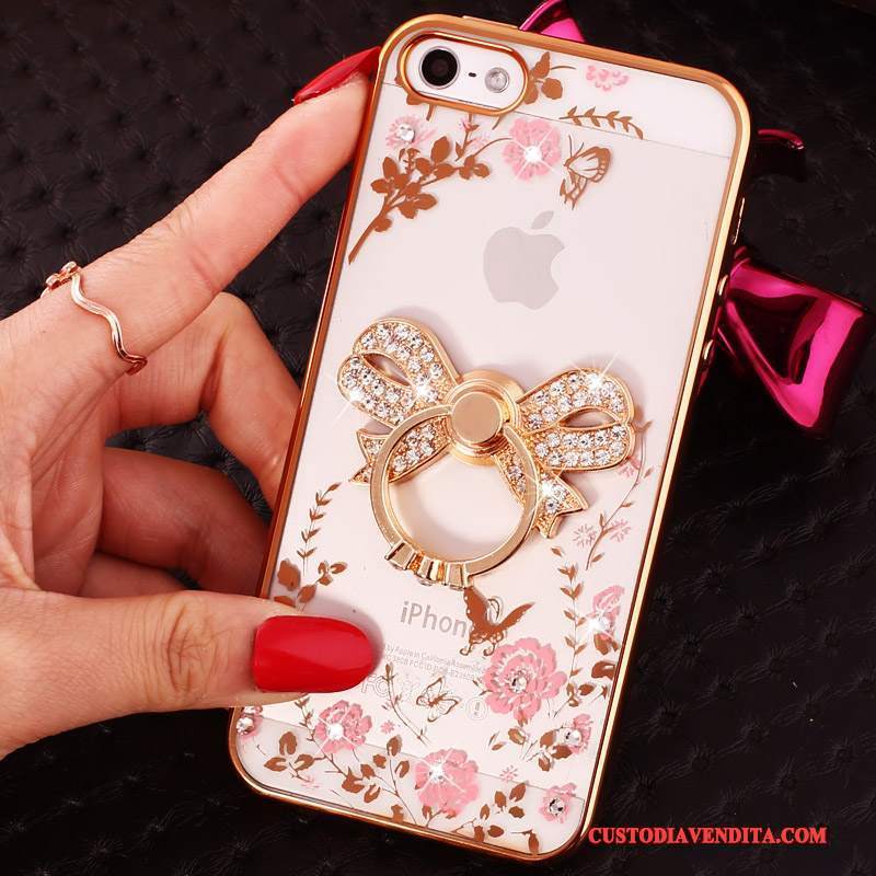 Custodia iPhone 5/5s Strass Trasparente Tutto Incluso, Cover iPhone 5/5s Morbidotelefono