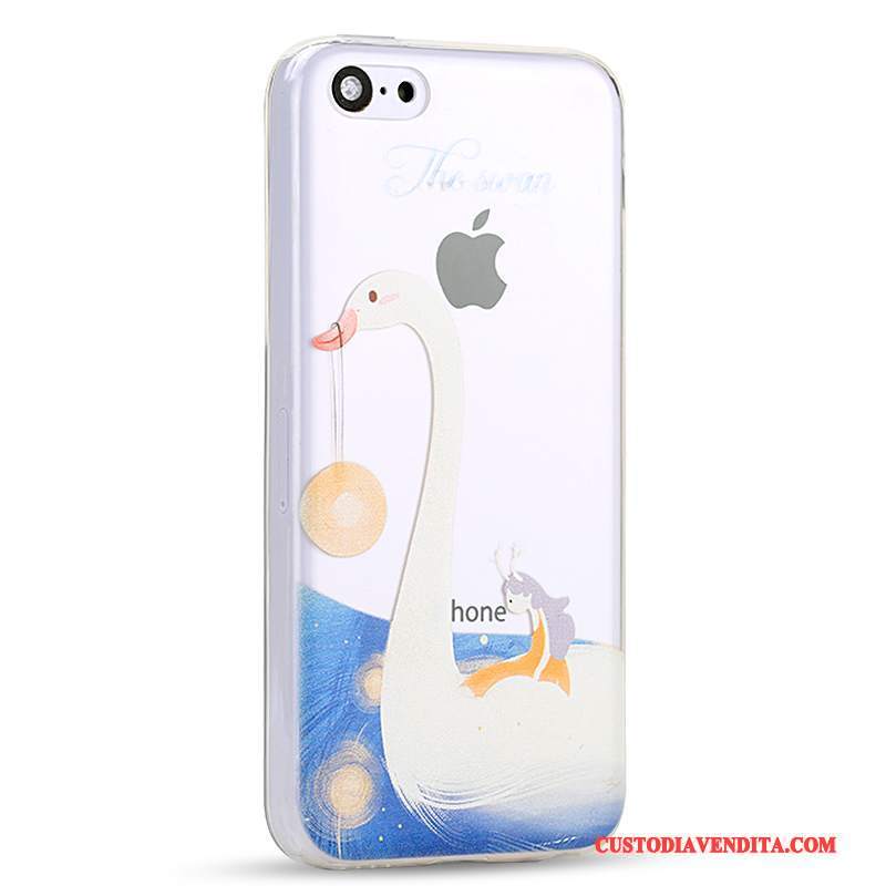 Custodia iPhone 5c Cartone Animato Anti-caduta Blu Chiaro, Cover iPhone 5c Creativo Morbidotelefono