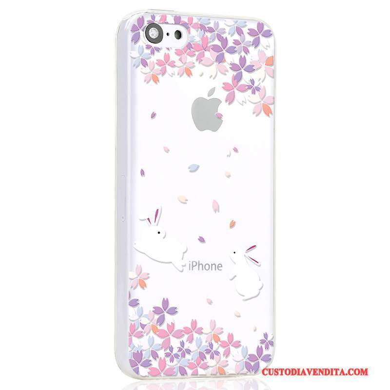 Custodia iPhone 5c Cartone Animato Anti-caduta Blu Chiaro, Cover iPhone 5c Creativo Morbidotelefono