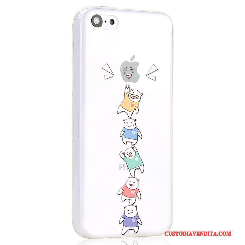 Custodia iPhone 5c Cartone Animato Anti-caduta Blu Chiaro, Cover iPhone 5c Creativo Morbidotelefono