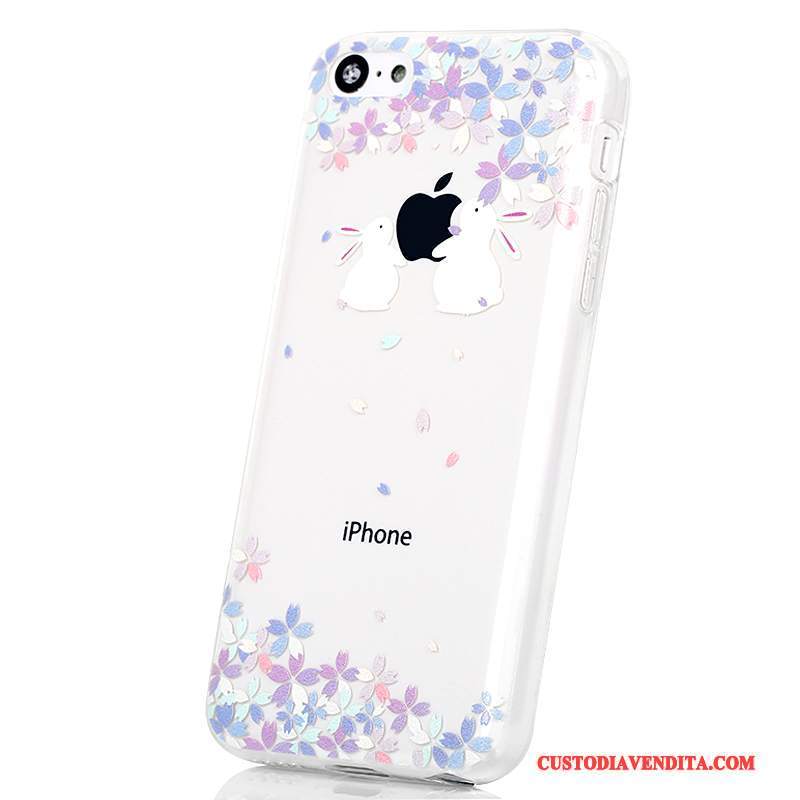 Custodia iPhone 5c Cartone Animato Anti-caduta Blu Chiaro, Cover iPhone 5c Creativo Morbidotelefono