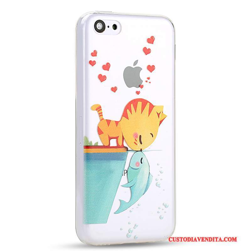 Custodia iPhone 5c Cartone Animato Coperchio Posteriore Anti-caduta, Cover iPhone 5c Creativo Giallo Tutto Incluso