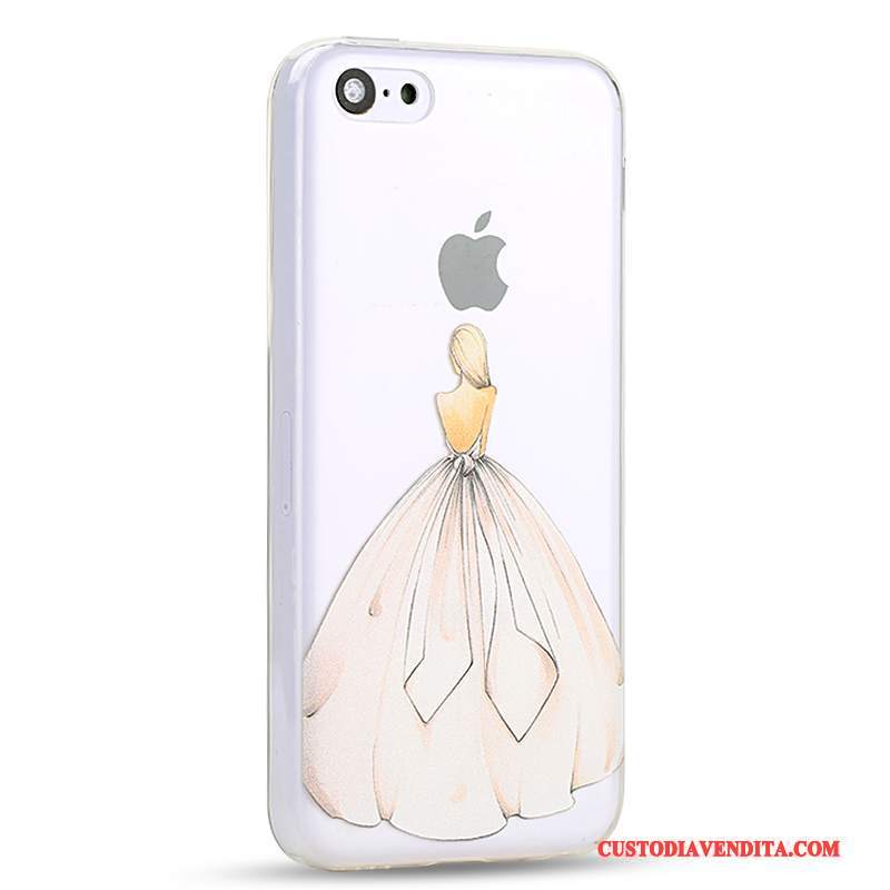 Custodia iPhone 5c Cartone Animato Coperchio Posteriore Anti-caduta, Cover iPhone 5c Creativo Giallo Tutto Incluso