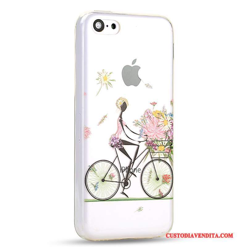 Custodia iPhone 5c Cartone Animato Coperchio Posteriore Anti-caduta, Cover iPhone 5c Creativo Giallo Tutto Incluso