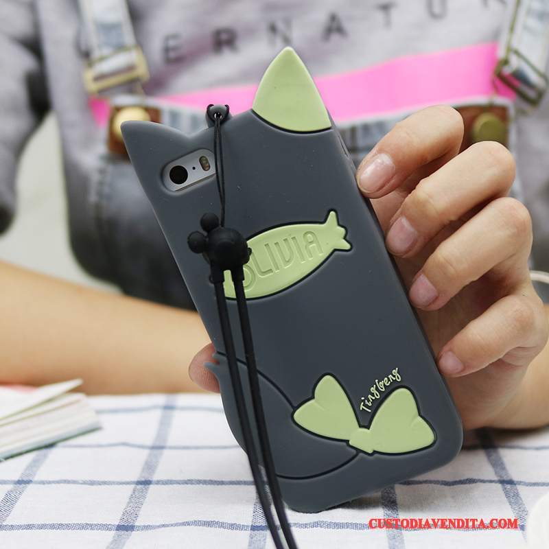 Custodia iPhone 5c Cartone Animato Porpora Grigio, Cover iPhone 5c Creativo Telefono Morbido