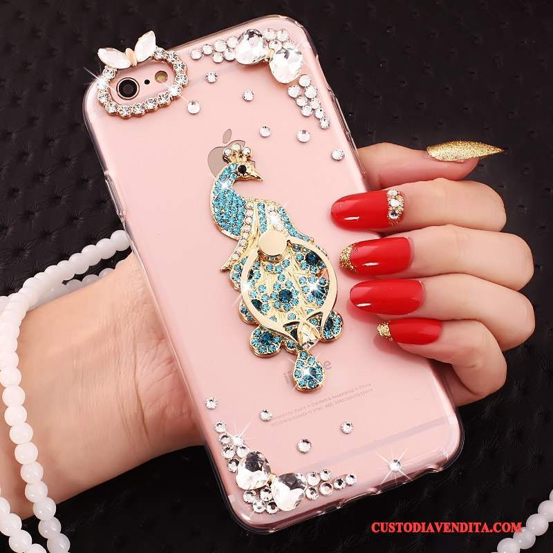 Custodia iPhone 5c Creativo Ring Rosa, Cover iPhone 5c Protezione Telefono Ornamenti Appesi