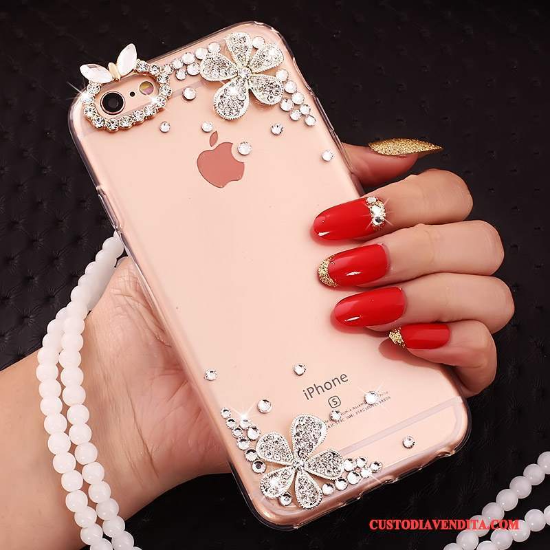 Custodia iPhone 5c Creativo Ring Rosa, Cover iPhone 5c Protezione Telefono Ornamenti Appesi