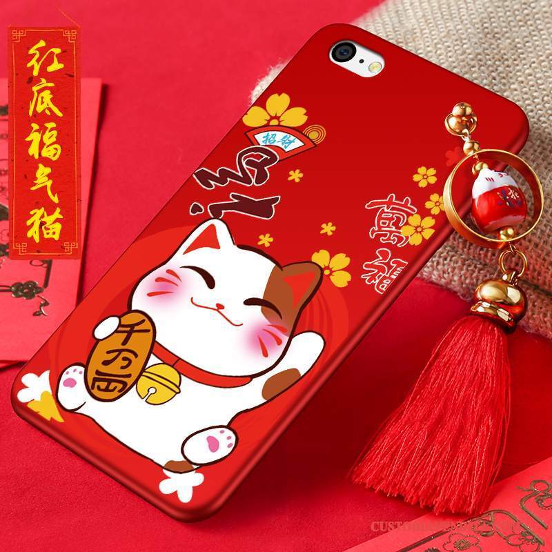 Custodia iPhone 5c Creativo Telefono Ornamenti Appesi, Cover iPhone 5c Silicone Nuovo Rosso