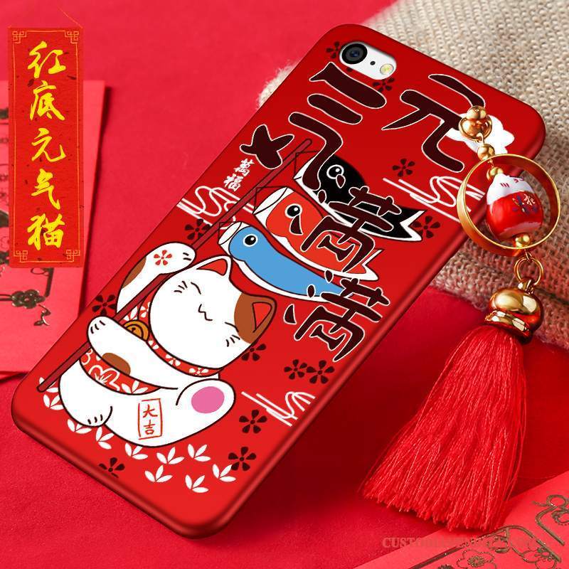 Custodia iPhone 5c Creativo Telefono Ornamenti Appesi, Cover iPhone 5c Silicone Nuovo Rosso