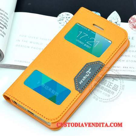 Custodia iPhone 5c Folio Arancionetelefono, Cover iPhone 5c Pelle