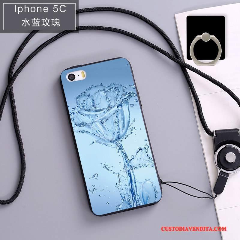 Custodia iPhone 5c Silicone Ornamenti Appesi Morbido, Cover iPhone 5c Protezione Telefono Blu