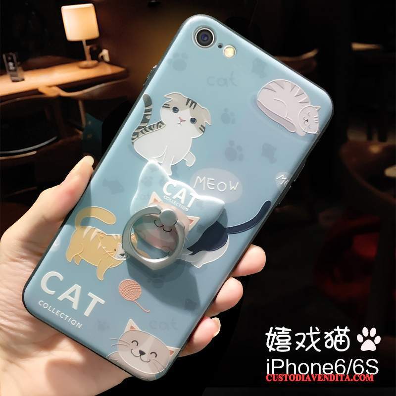 Custodia iPhone 6/6s Cartone Animato Blu Fresco, Cover iPhone 6/6s Creativo Piccola Di Personalità