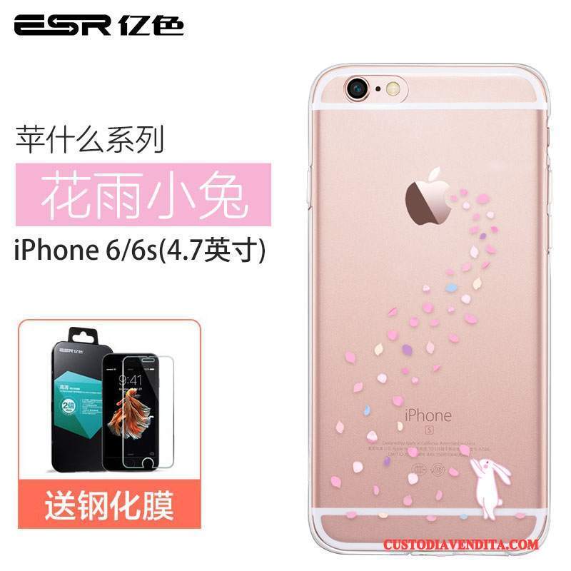 Custodia iPhone 6/6s Cartone Animato Rosa Anti-caduta, Cover iPhone 6/6s Protezione Tutto Incluso Marchio Di Tendenza