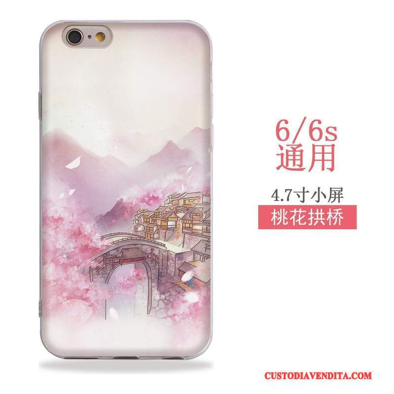 Custodia iPhone 6/6s Colore Vento Arte, Cover iPhone 6/6s Goffratura Morbidotelefono