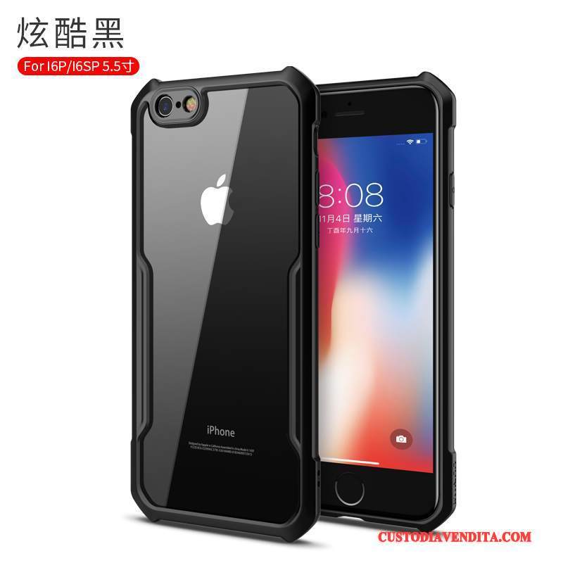 Custodia iPhone 6/6s Creativo Trasparente Nero, Cover iPhone 6/6s Silicone Sottile Tutto Incluso