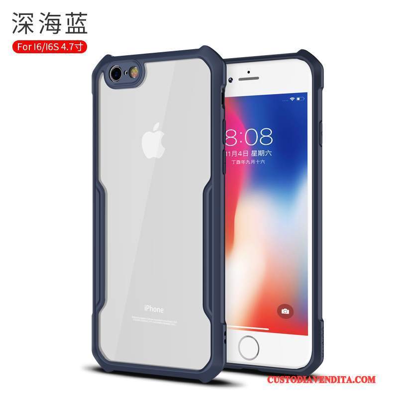 Custodia iPhone 6/6s Creativo Trasparente Nero, Cover iPhone 6/6s Silicone Sottile Tutto Incluso