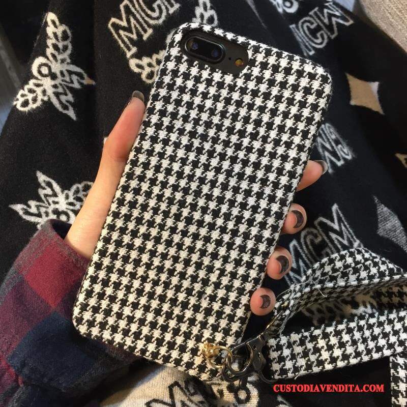 Custodia iPhone 6/6s Creativo Uccello Nero, Cover iPhone 6/6s A Quadri Flanella