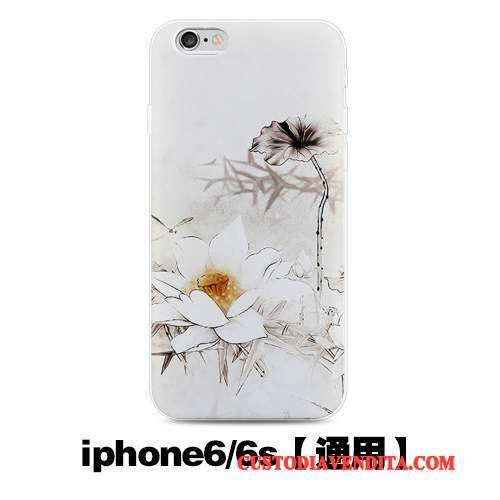 Custodia iPhone 6/6s Goffratura Anti-cadutatelefono, Cover iPhone 6/6s Protezione Morbido Bianco