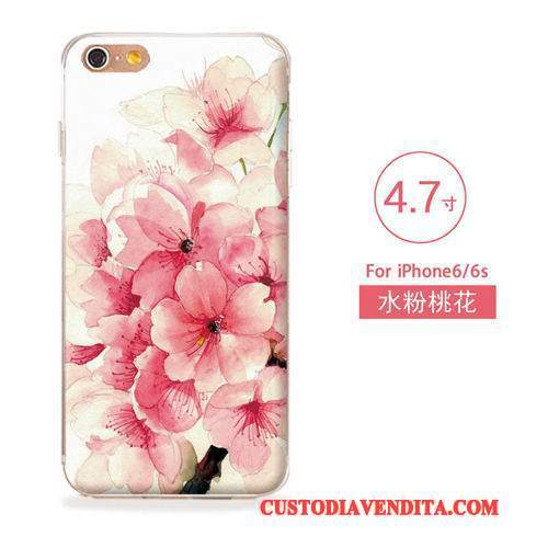 Custodia iPhone 6/6s Goffratura Blu Arte, Cover iPhone 6/6s Silicone Morbidotelefono