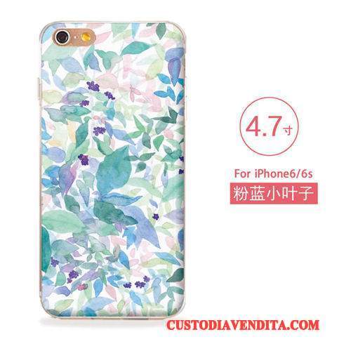 Custodia iPhone 6/6s Goffratura Blu Arte, Cover iPhone 6/6s Silicone Morbidotelefono