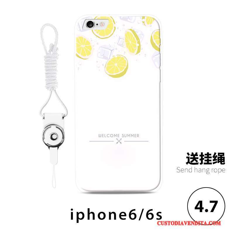 Custodia iPhone 6/6s Goffratura Limone Ornamenti Appesi, Cover iPhone 6/6s Tutto Incluso Piccola