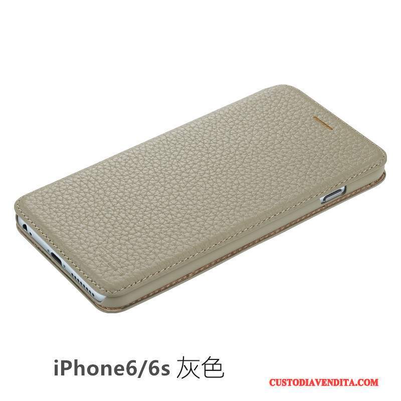 Custodia iPhone 6/6s Pelle Grigio Sottile, Cover iPhone 6/6s Protezione Telefono