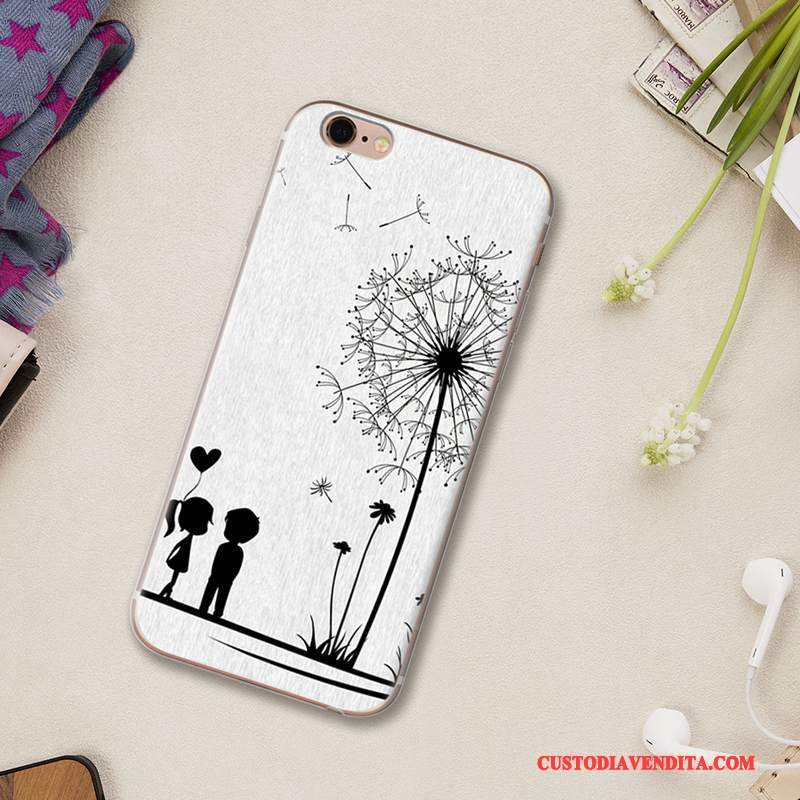 Custodia iPhone 6/6s Plus Cartone Animato Bello Bianco, Cover iPhone 6/6s Plus Silicone Di Personalitàtelefono