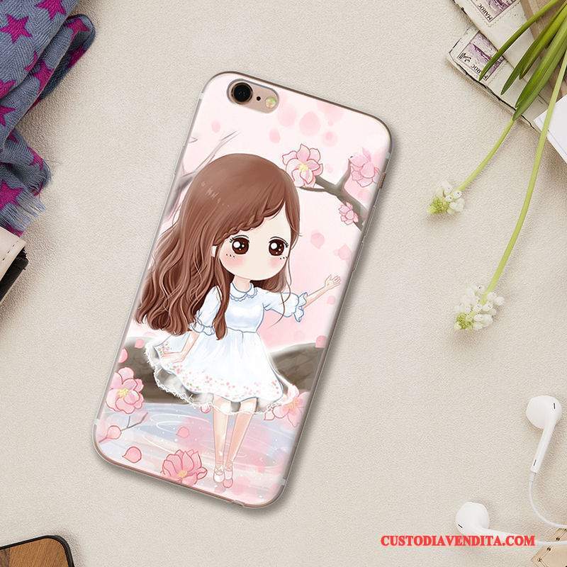 Custodia iPhone 6/6s Plus Cartone Animato Bello Bianco, Cover iPhone 6/6s Plus Silicone Di Personalitàtelefono